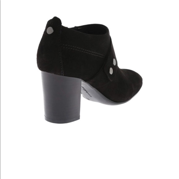 Pointy Toe Black Suede Low Profile Ankle Booties - Picture 8 of 8
